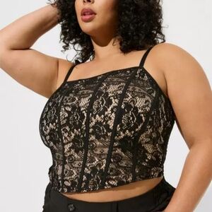 Torrid Black Lace Corset Top Size 5X